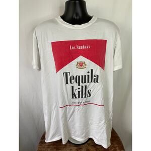 Los Sundays Tequila Kills Tee XL White Graphic Shirt